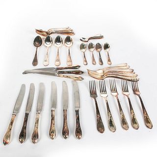 45 PIECES SOVIET USSR SILVER-PLATED MELCHIOR FLATWARE