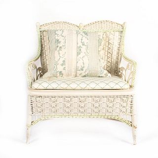 HAND WOVEN WICKER PATIO TWO SEATER CHAIR