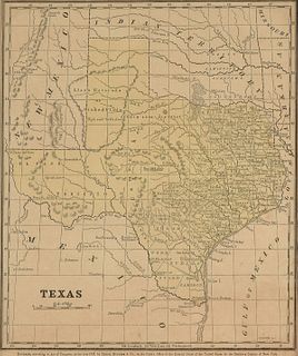 AN ANTIQUE ANTEBELLUM MAP, "Texas," NEW YORK, 1853-1856,