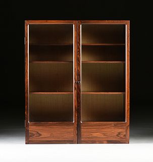 A VINTAGE MODERN ROSEWOOD TWO DOOR WALL CABINET, LATE 20TH CENTURY, 