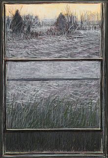 WILLIAM ANZALONE (American/Texas b. 1935) A PAINTING, "A View through a Window of Dew Frosted Grasses," 2005,