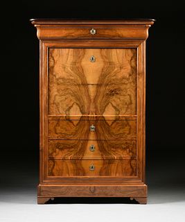A LOUIS PHILIPPE WALNUT AND MAPLE SECRÉTAIRE Á ABATTANT, FRENCH, CIRCA 1840,