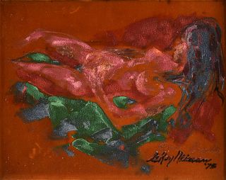 LEROY NEIMAN (American 1921-2012) A PAINTING, "Of and For Eva Linda Moreno," CIRCA 1975,