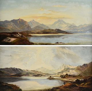 CHARLES EDWARD LESLIE (English 1839-1886) A PAIR OF PAINTINGS, "Rydal Water," AND "Loch Freuchie,"