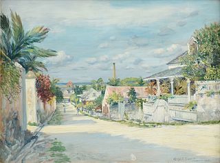 CARROLL TYSON (American 1877-1956) A PAINTING, "Nassau," 1915,