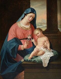 after (RAPHAEL) RAFFAELLO SANZIO D'URBINO (Italian 1483-1520) attributed to the circle of VINCENZO CAMUCCINI (Italian 1773-1844) A PAINTING, "Madonna 