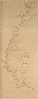 AN ANTIQUE EARLY AMERICAN MAP, "Mississippi River from Iberville to Yazous," 1779,