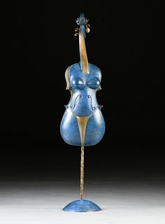 MAS RICHARD (French 20th/21st Century) A BRONZE SCULPTURE, "Violin," 2002,