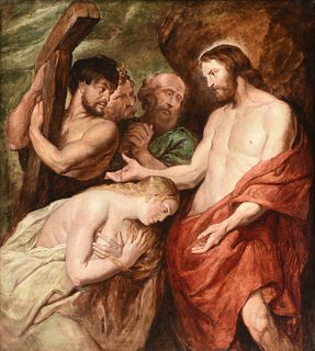 after PETER PAUL RUBENS (Flemish 1577-1640) A PAINTING, "Christ and the Penitent Sinners," MUNICH, 1923,