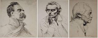 Karl Bauer 3 etchings