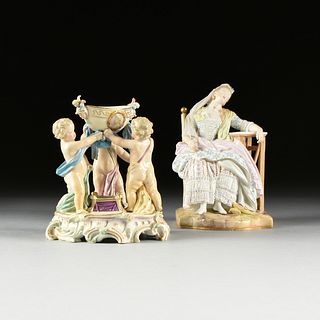 A GROUP OF TWO MEISSEN PORCELAIN FIGURINES, GERMANY, LATE 19TH/EARLY 20TH CENTURY,