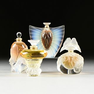 FOUR FRENCH LALIQUE PERFUME BOTTLES FROM THE FLACON COLLECTION, PARIS, 20TH/21ST CENTURY,