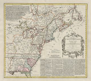 AN ANTIQUE MAP, "America Septentrionalis," NUREMBERG, 1756,
