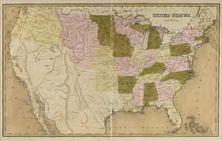 AN ANTIQUE MAP, "United States," BOSTON, CIRCA 1838,