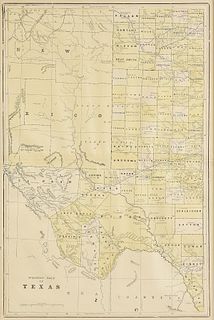 AN ANTIQUE MAP, "Western Half Of Texas," PROBABLY CHICAGO, CIRCA 1898,