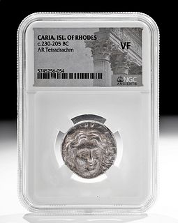 Caria Rhodos Silver Tetradrachm Coin