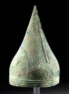 Ancient Urartian Bronze Conical Helmet