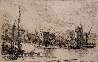 Francis Seymour Haden etching with drypoint