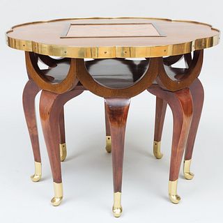 Adolf Loos Brass-Mounted, Mahogany and Marble Tile 'Elephant' Table