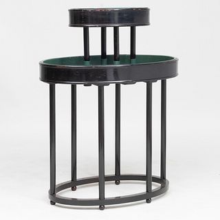 J. & J. Kohn Two-Tiered Wood and Copper Plant Stand