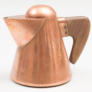 Copper and Mahogany Demitasse Pot, for Steinbock
