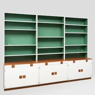 Group of Four Josef Frank Designed Wood and Pressboard Bookcases 