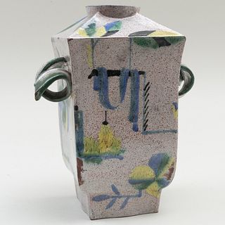 Hilda Jesser Glazed Earthenware Vase, for the Wiener Werkstätte