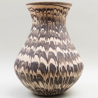 Large Contemporary Painted Terracotta Vase
