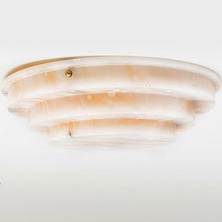 Art Deco Style Alabaster Three-Light Plafonnier