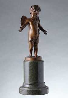 A BRUNO KRUSE (B 1855) CABINET BRONZE OF YOUNG PSYCHE