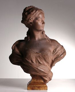 A LATE 19TH CENTURY FRENCH SCHOOL TERRA COTTA BUST
