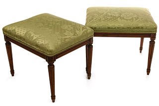A PAIR EARLY 20TH CENTURY LOUIS XVI STYLE STOOLS