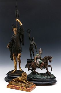 A COLLECTION OF UNUSUAL SPELTER FIGURES
