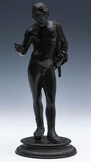 BRONZE CAST OF ANTONIUS WITH GOATSKIN AFTER THE ANTIQUE