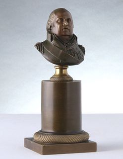 A 19TH CENTURY FRENCH BRONZE CABINET PORTRAIT BUST