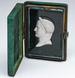 A 19TH C. FRENCH SULPHIDE PAPERWEIGHT OF NAPOLEON