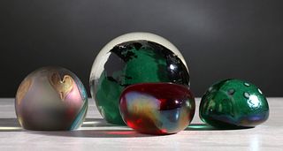 A COLLECTION OF CORREIA AND HELD ART GLASS PAPERWEIGHTS
