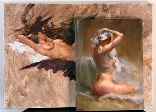 Two 20th/21st Century Oil Paintings, Nudes