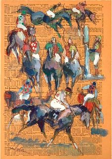 20thc. School, Horse Racing Form Painting