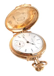 Antique Elgin 14k Gold Hunter Pocket Watch