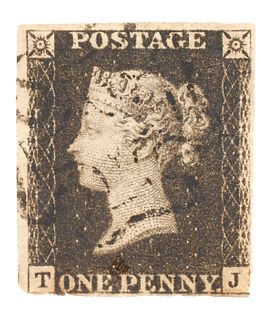 World's First Postage Stamp, 1840 Penny Black