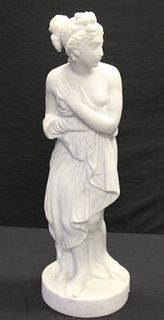 Menc Relli Signed Marble Sculpture Of A Beauty.
