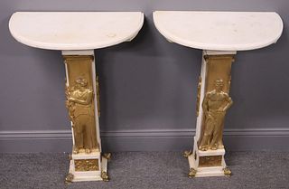 A Pair Of Finest Quality Gilt Bronze And Marble