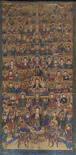 19th Century Tibetan Painted Mandala.