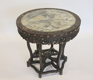 Antique Chinese Pierce Carved Rosewood Table