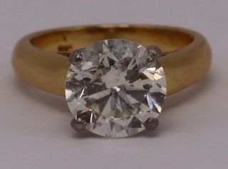 JEWELRY. GIA 2.81ct Diamond and 18kt Gold Ring.