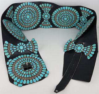 STERLING. Monumental Turquoise and Sterling Concho