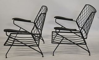 Midcentury Pair Of Iron Arm Chairs