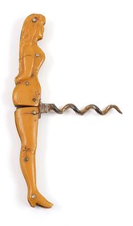 Antique German Celluloid Girl Corkscrew