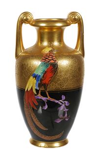 Pickard Gold Enamel Handled Urn Vase